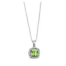WHITE DIAMOND & PERIDOT PENDANT